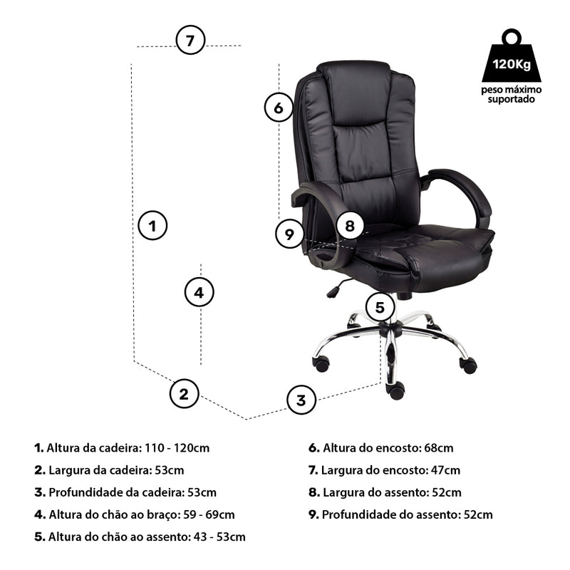 Cadeira Moob Nice Presidente Preta