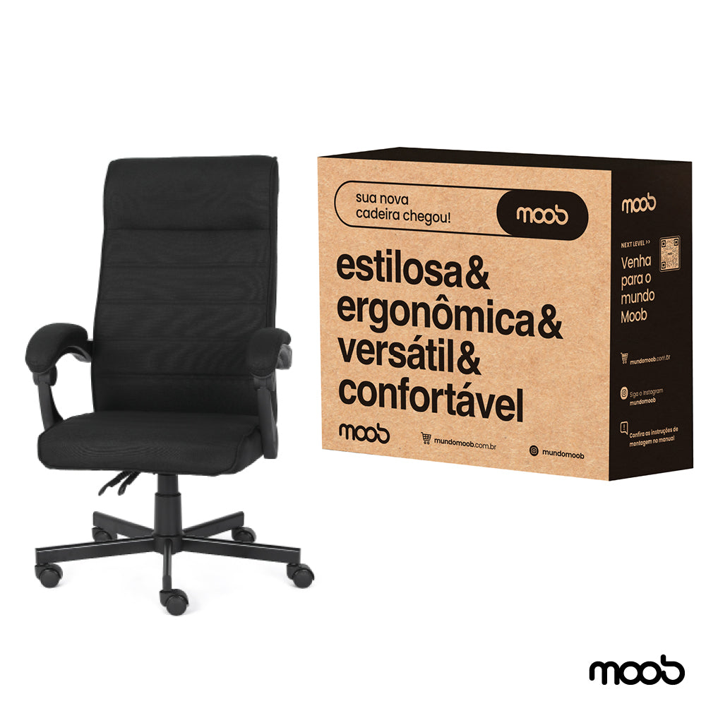 Cadeira Moob Vegas Presidente Preta