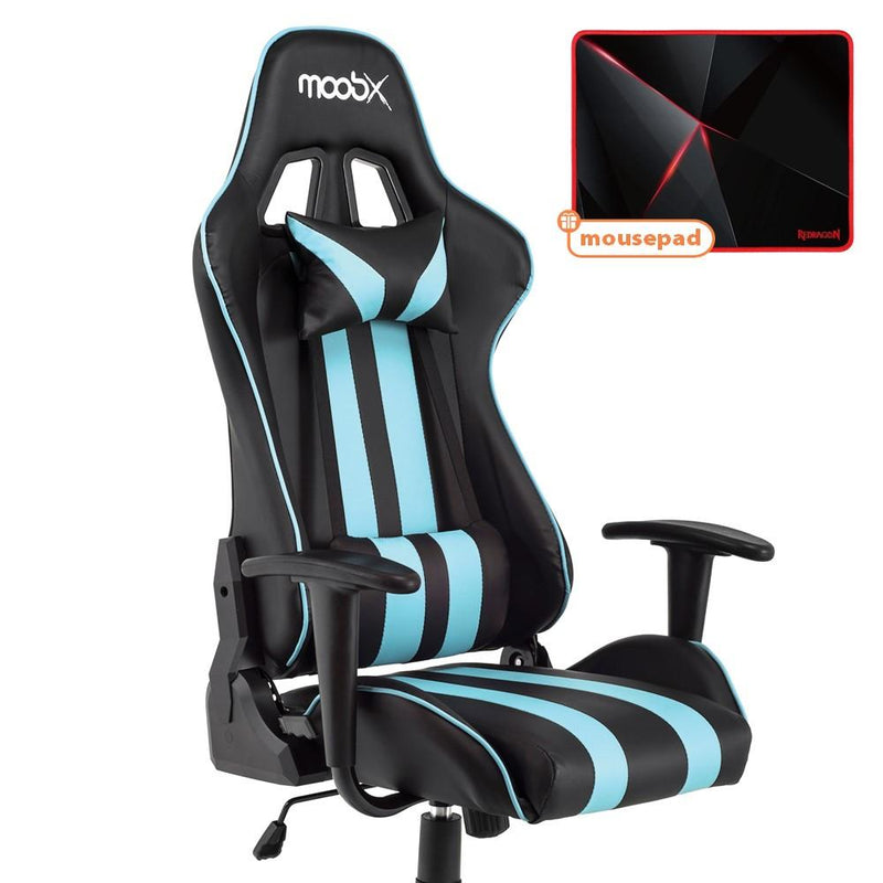 Kit Cadeira Gamer Moob Nitro com Mousepad Redragon Preto/Azul