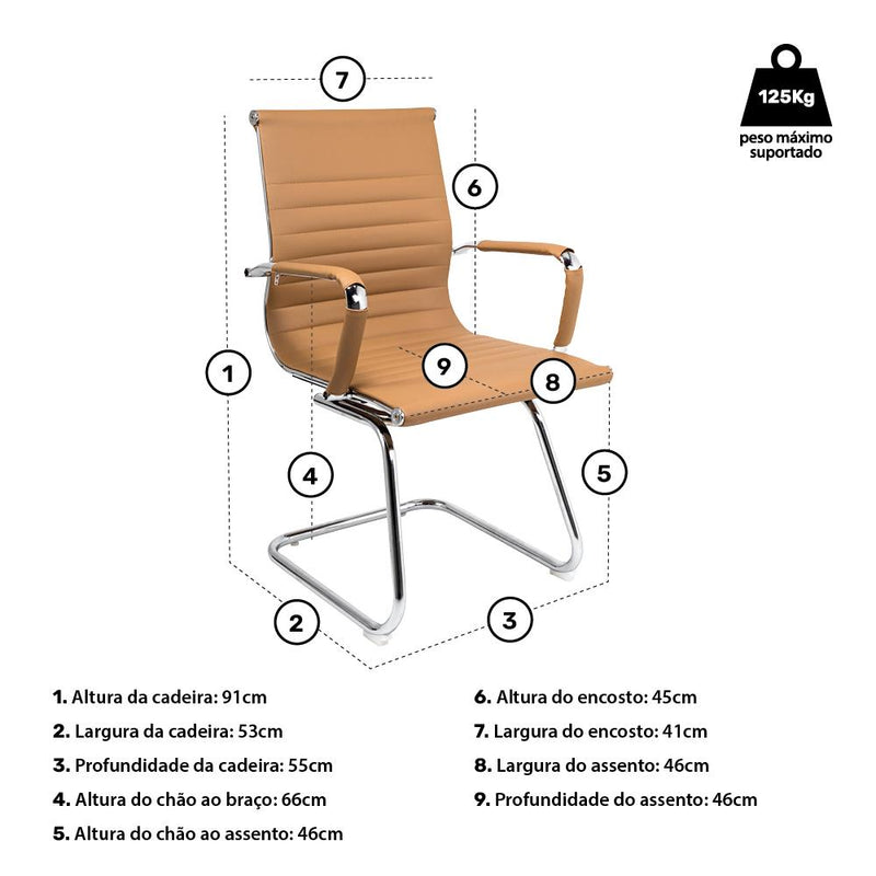 Cadeira Moob Boston Executiva Caramelo