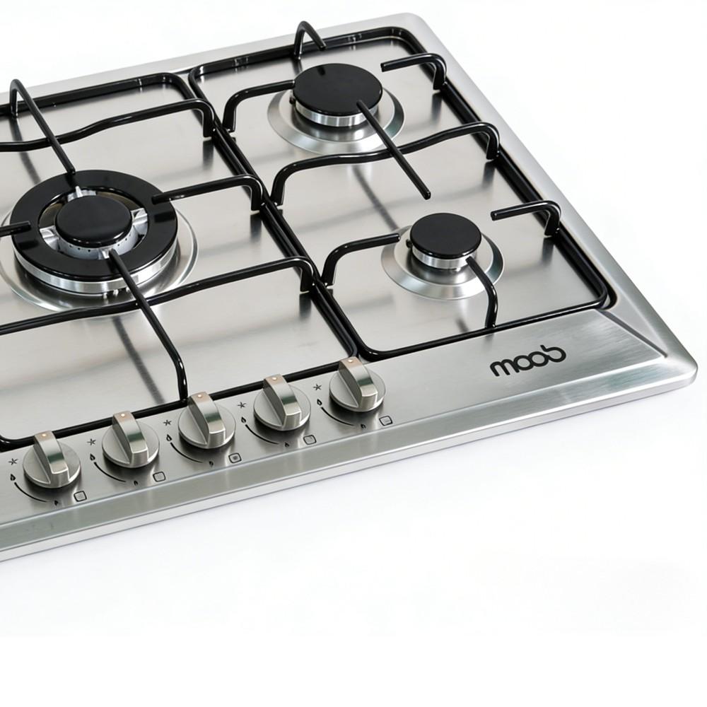 Cooktop Moob Aço Inox 5 Bocas Esmaltado - Bivolt