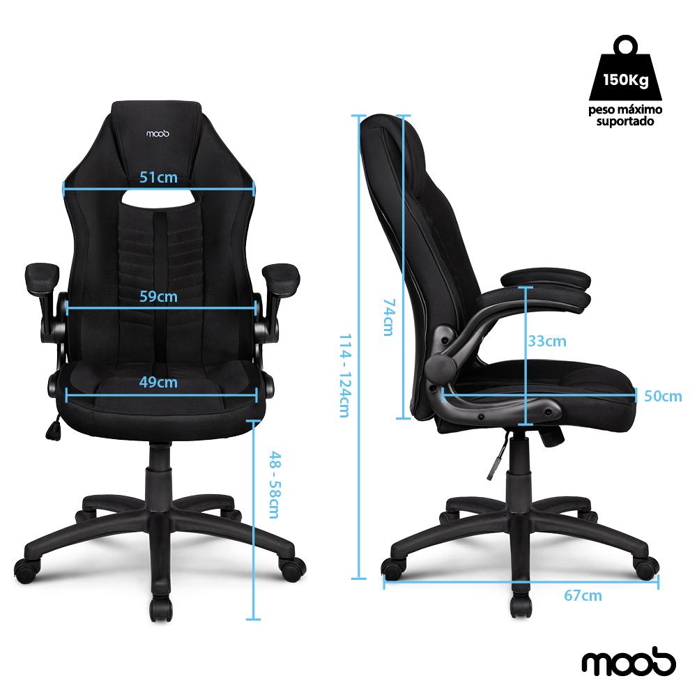 Cadeira Gamer Moob Force Giratória Preta