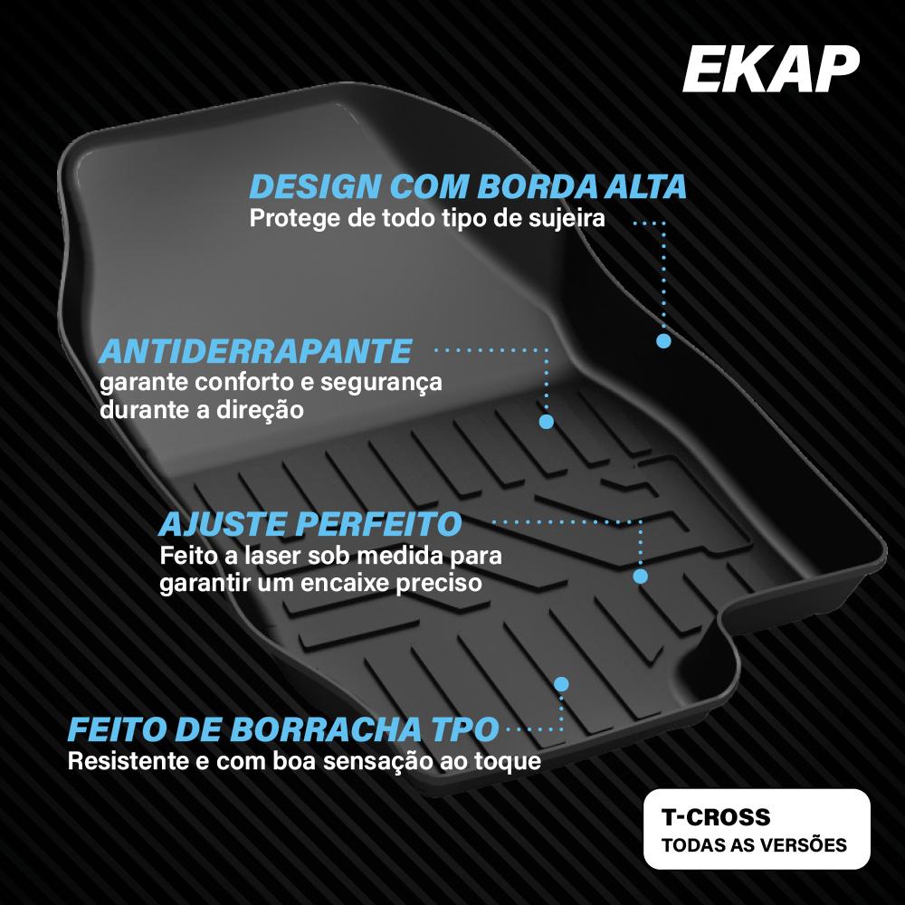 Tapete Bandeja - Volkswagen T Cross (3 Pçs 3D)