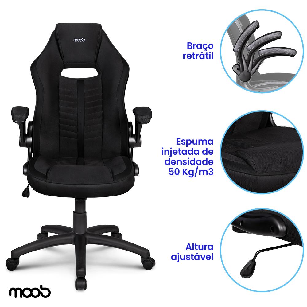 Cadeira Gamer Moob Force Giratória Preta