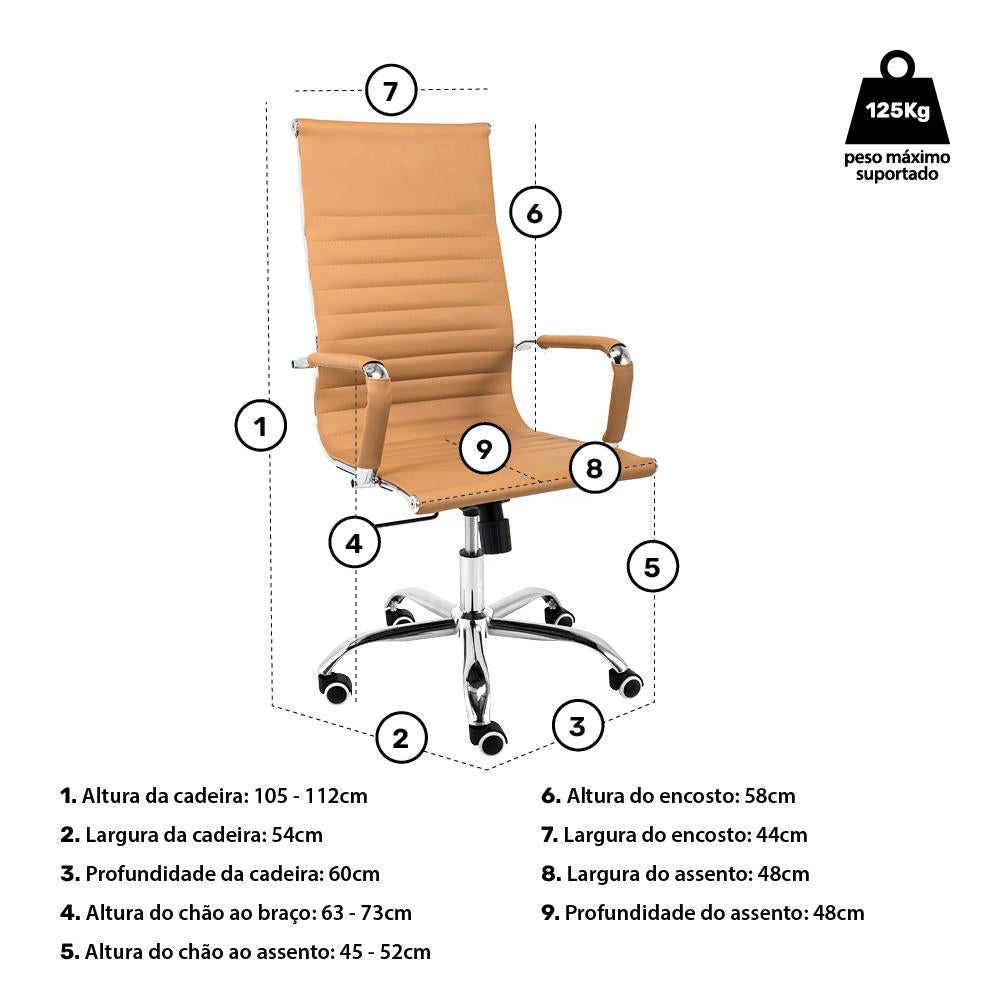 Cadeira Moob Boston Presidente Caramelo