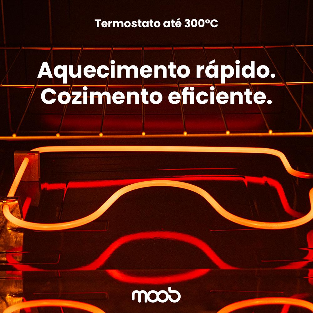 Forno Elétrico de Bancada Moob Top 60 Litros Função Grill Preto 220V