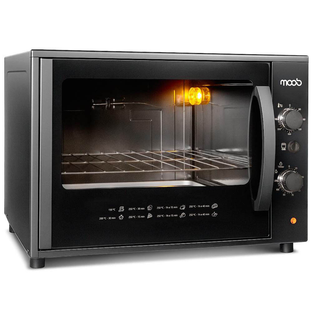 Forno Elétrico de Bancada Moob Top 60 Litros Função Grill Preto 220V