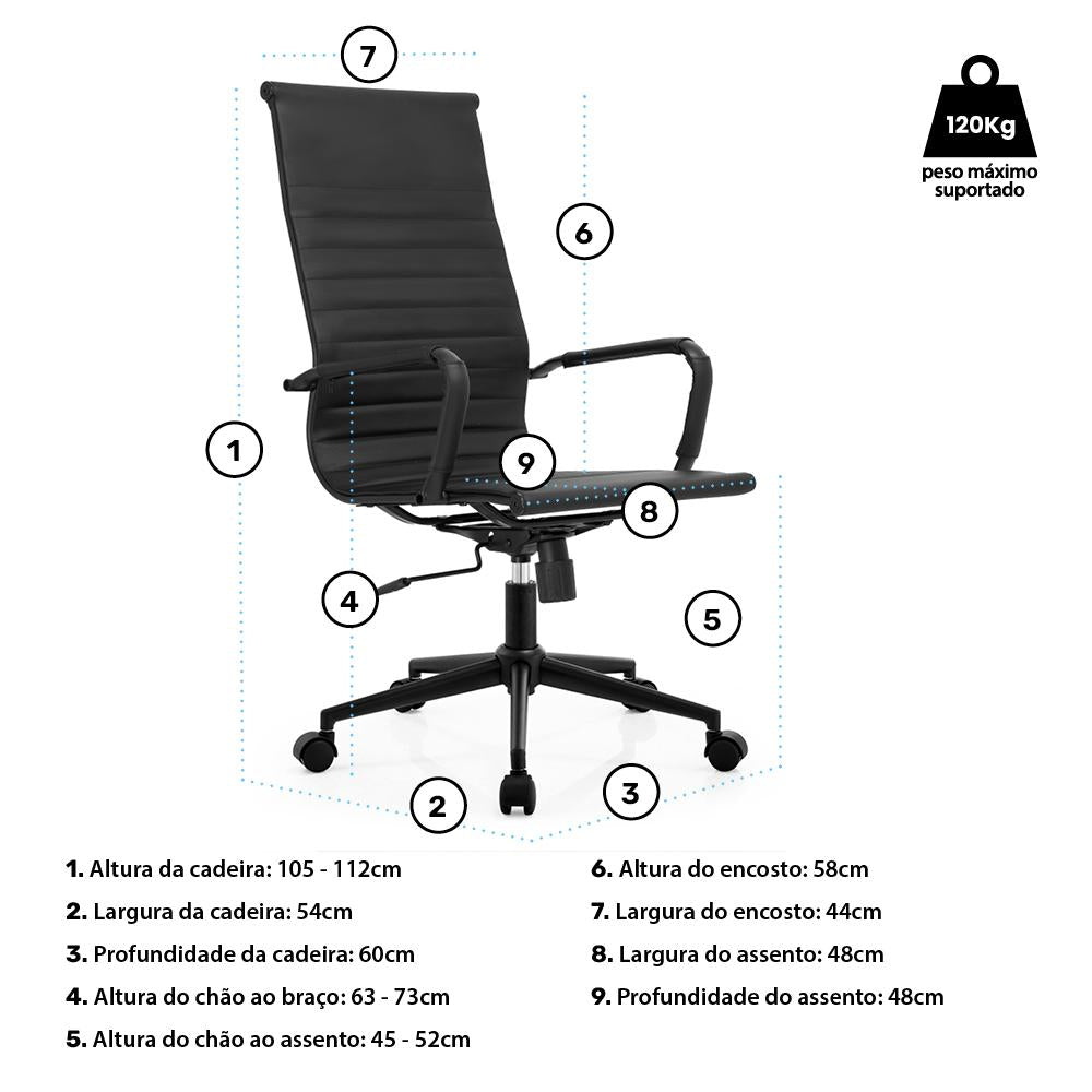 Cadeira Moob Boston Presidente Black