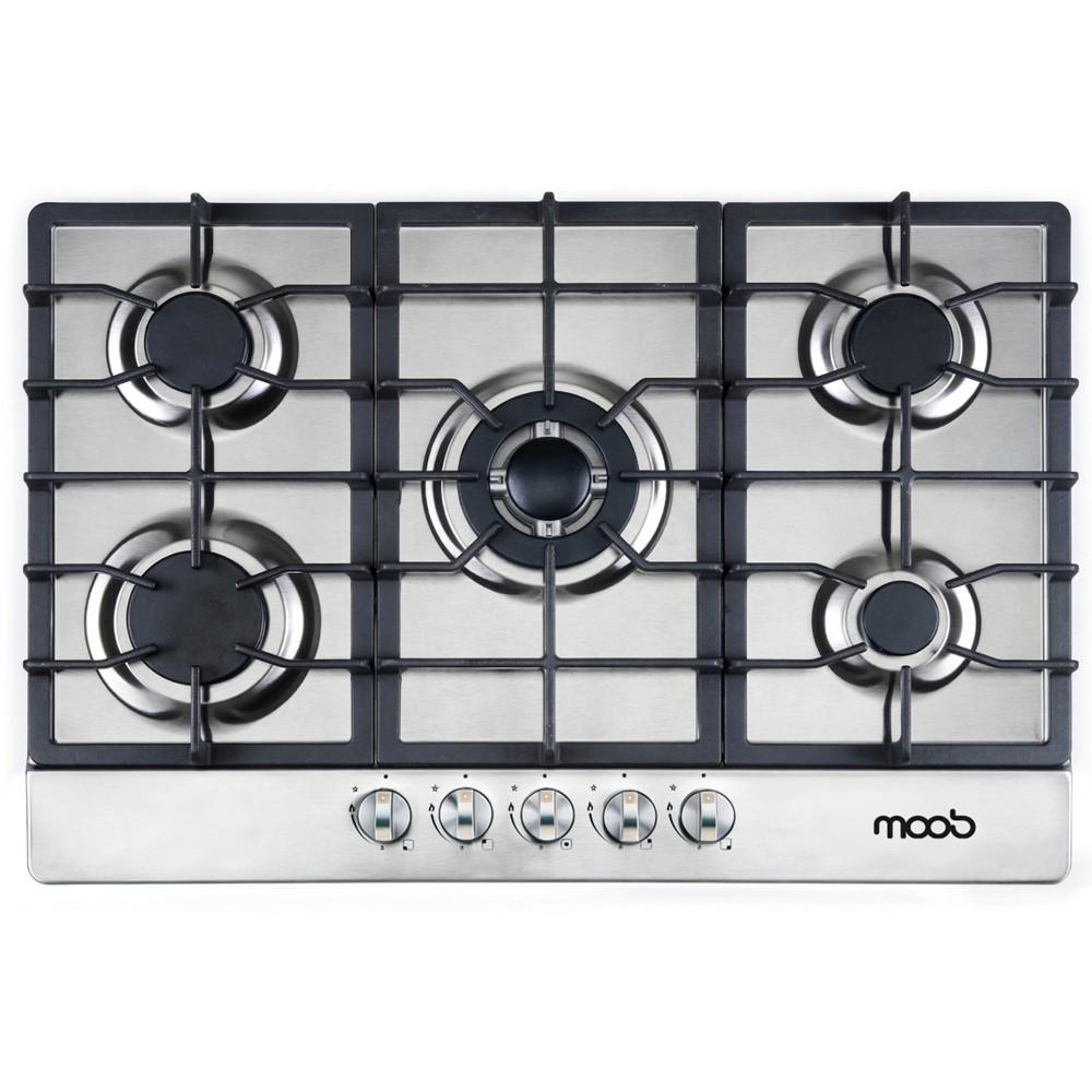 Cooktop Moob Aço Inox 5 Bocas Ferro Fundido -  Bivolt