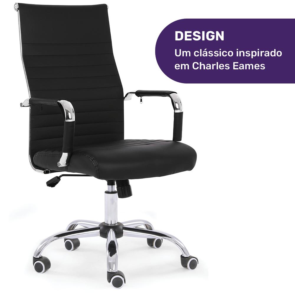 Cadeira Moob Chicago Presidente Preta