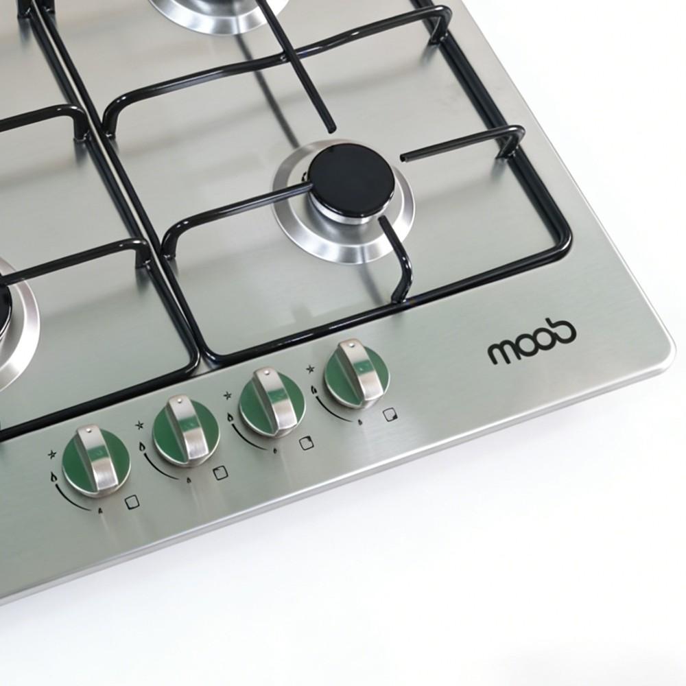 Cooktop Moob Aço Inox 4 Bocas - Bivolt