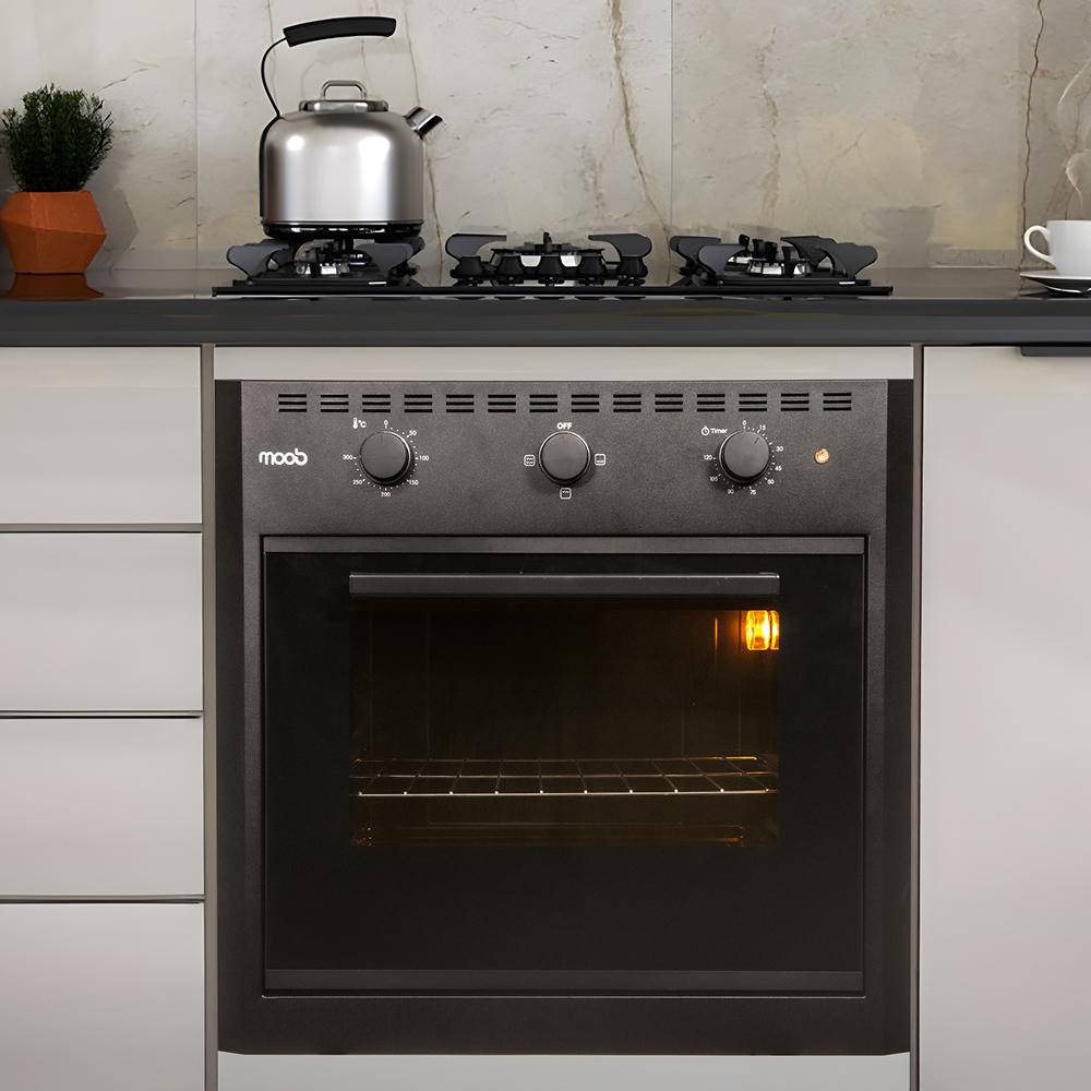 Forno Elétrico de Embutir Moob Luz Interna e Função Grill 60 Litros Preto 127V