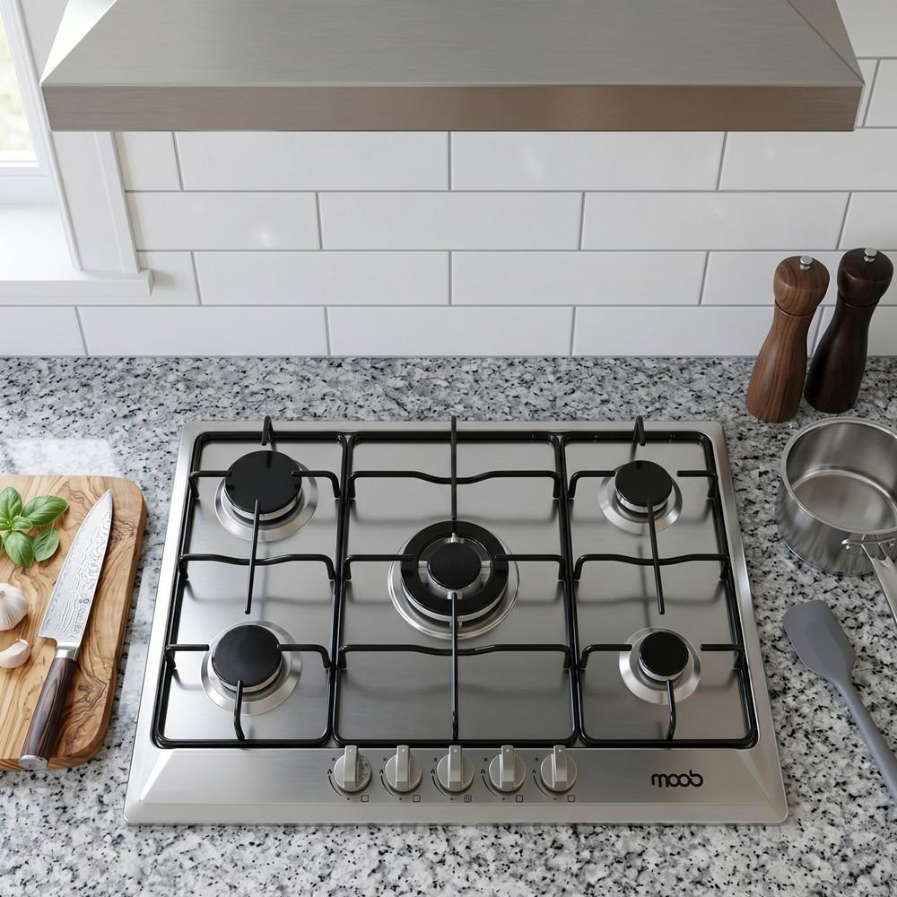 Cooktop Moob Aço Inox 5 Bocas Esmaltado - Bivolt