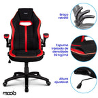 Cadeira Gamer Moob Force Preto/Vermelho