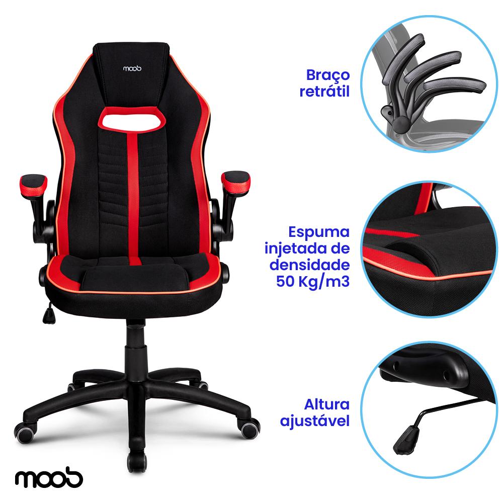 Cadeira Gamer Moob Force Preto/Vermelho