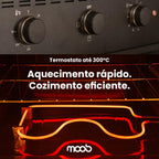 Forno Elétrico de Embutir Moob Luz Interna e Função Grill 60 Litros Preto 127V