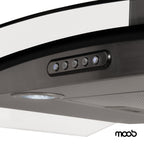 Coifa Moob Vidro Curvo Inox Duto Slim 90 CM - 220V
