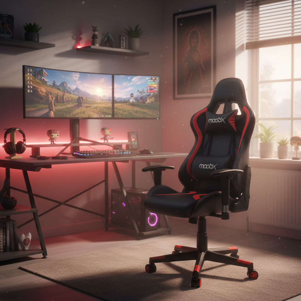 Cadeira Gamer Moob Thunder Preto/Vermelho