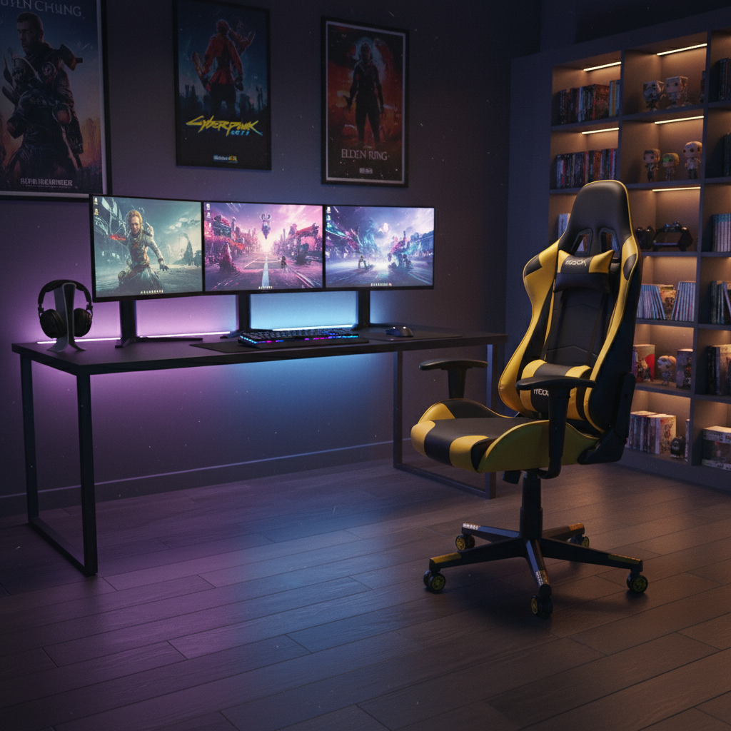Cadeira Gamer Moob GT Racer Preto/Amarelo