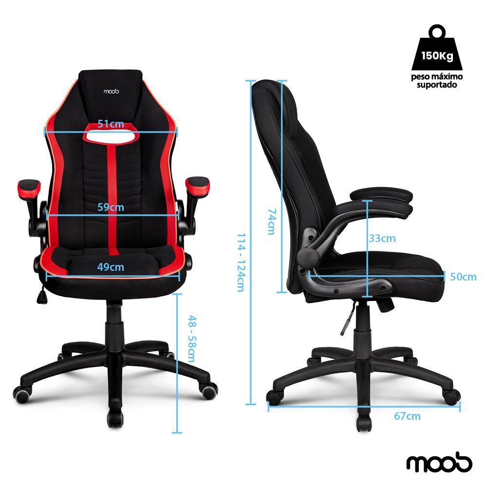 Cadeira Gamer Moob Force Preto/Vermelho