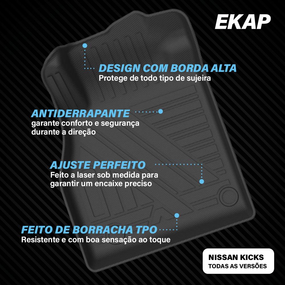 Tapete Bandeja - Nissan Kicks (3 Pçs 3D)