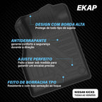 Tapete Bandeja - Nissan Kicks (3 Pçs 3D)
