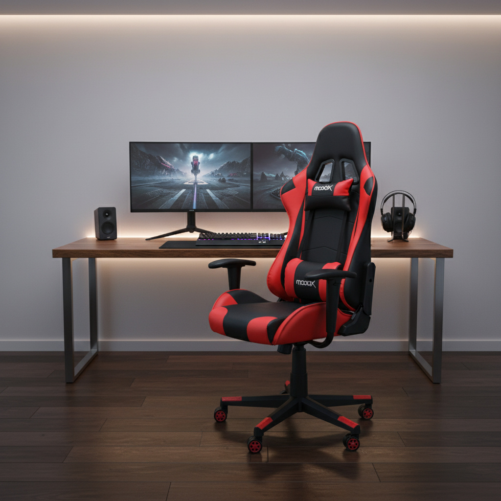Cadeira Gamer Moob GT Racer Preto/Vermelho