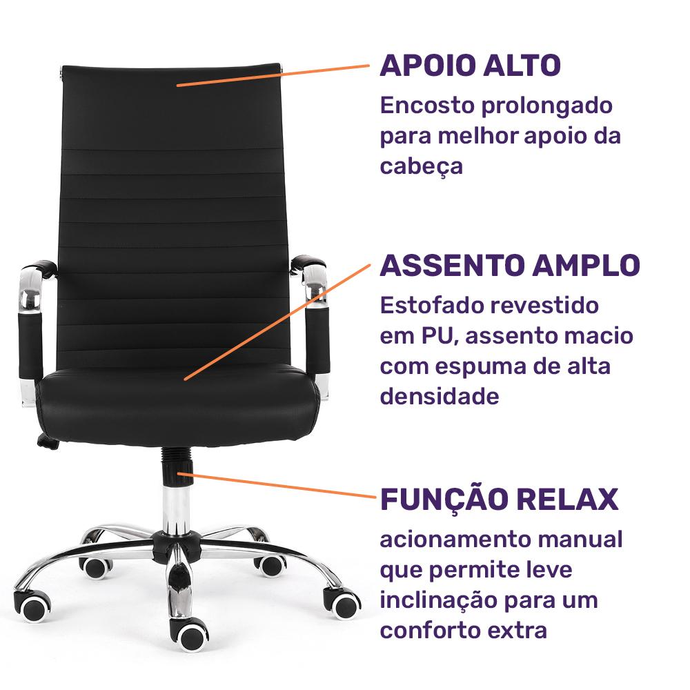 Cadeira Moob Chicago Presidente Preta