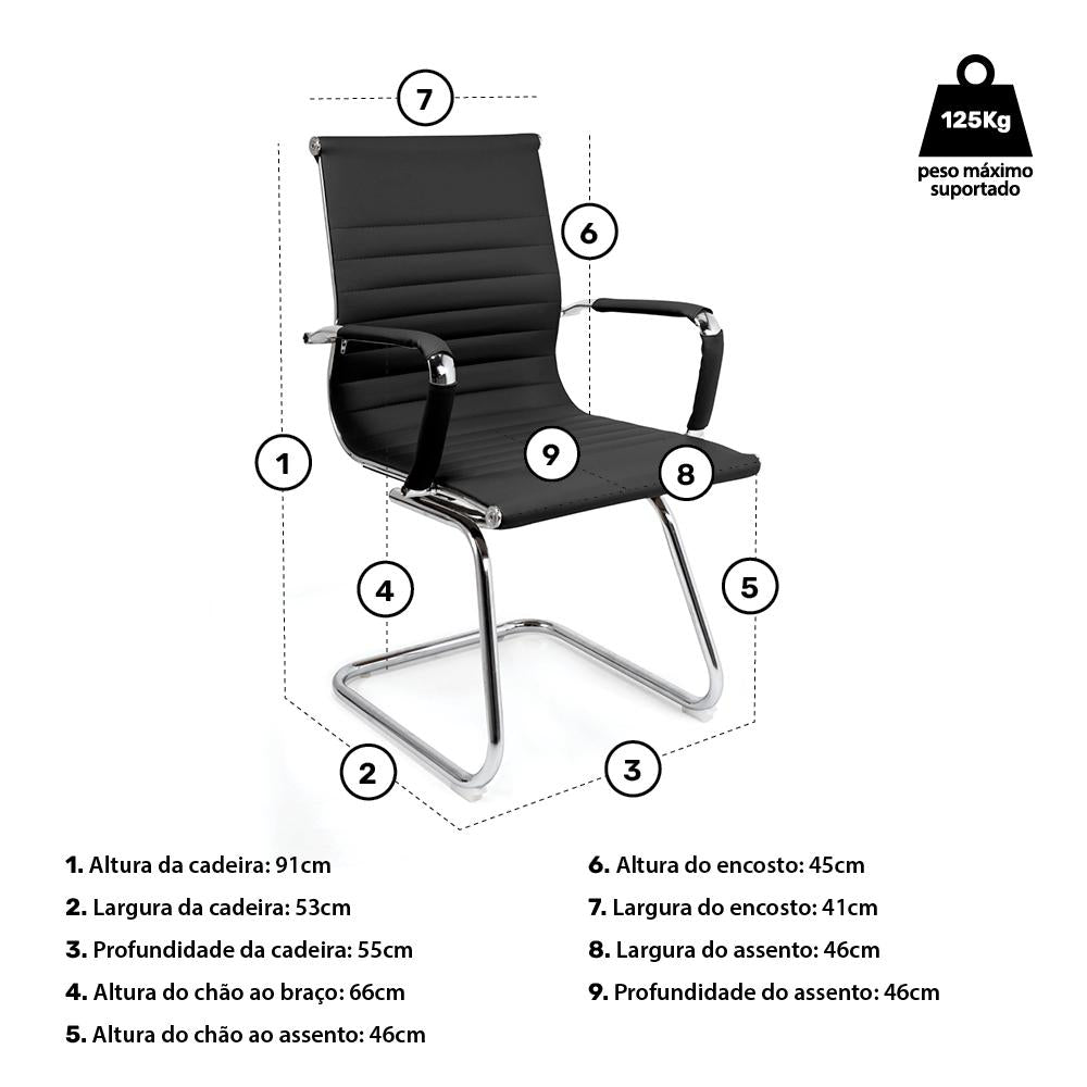 Cadeira Moob Boston Executiva Preta