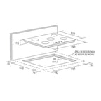 Cooktop Moob Aço Inox 5 Bocas Ferro Fundido -  Bivolt