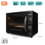 Forno Elétrico de Bancada Moob Top 60 Litros Função Grill Preto 127V