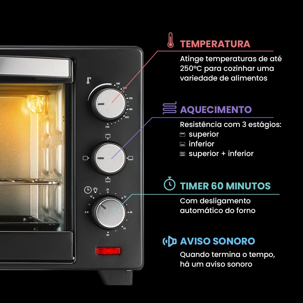 Forno Elétrico Bancada Moob 50 Litros - 127V