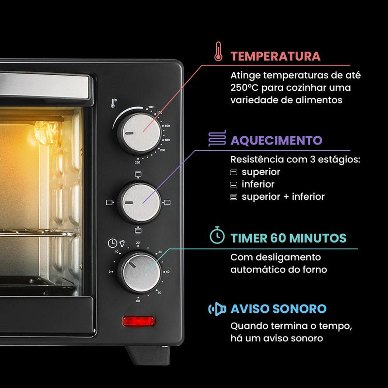 Forno Elétrico Bancada Moob 50 Litros - 127V