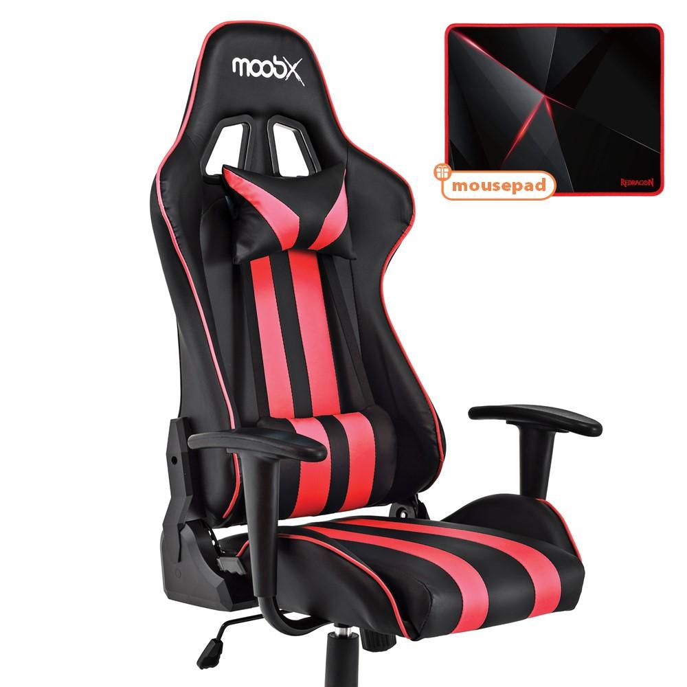 Kit Cadeira Gamer Moob Nitro com Mousepad Redragon Preto/Vermelho