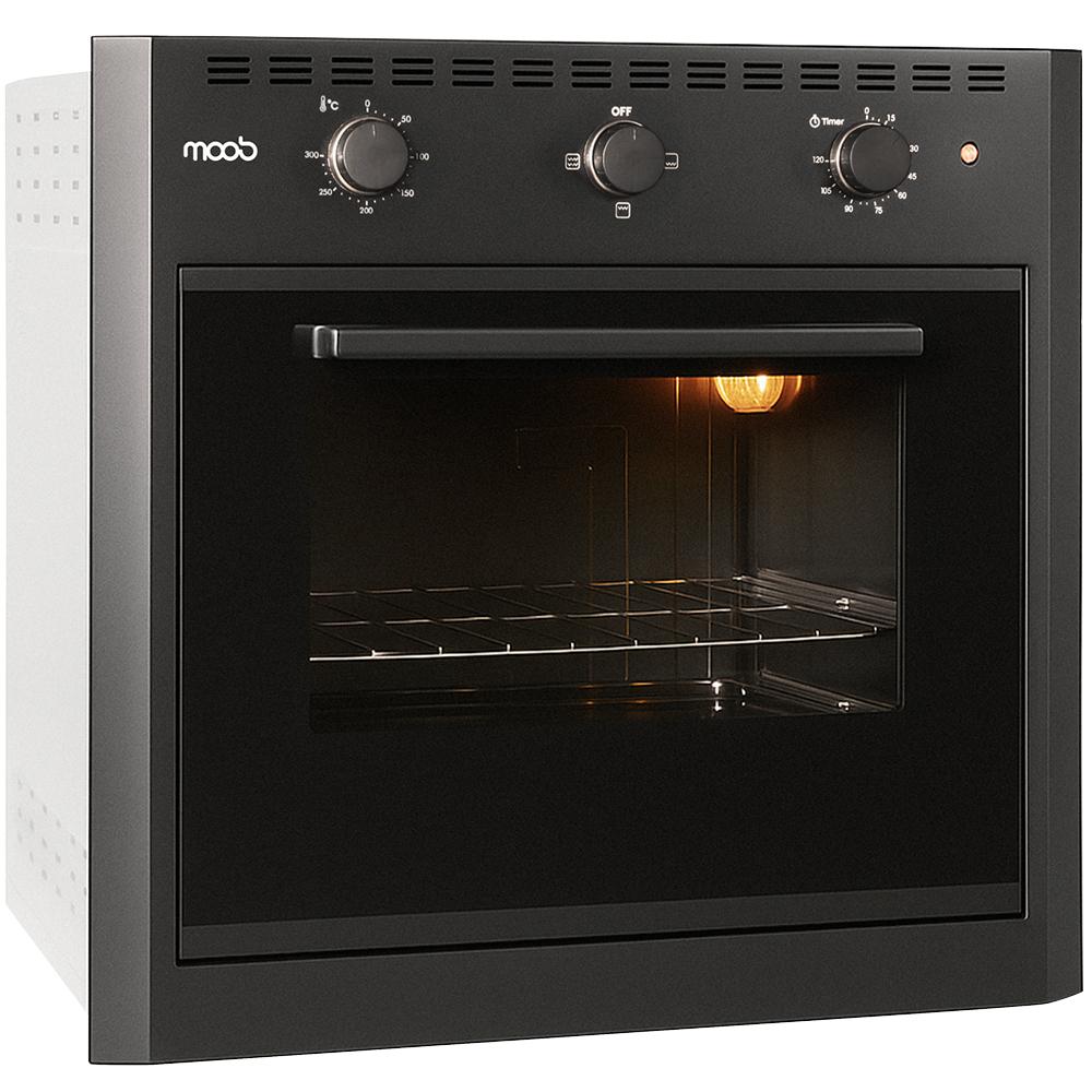 Forno Elétrico de Embutir Moob Luz Interna e Função Grill 60 Litros Preto 127V