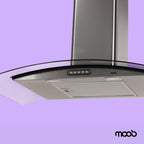 Coifa Moob Vidro Curvo Inox Duto Slim 90 CM - 220V