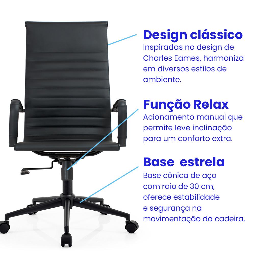Cadeira Moob Boston Presidente Black
