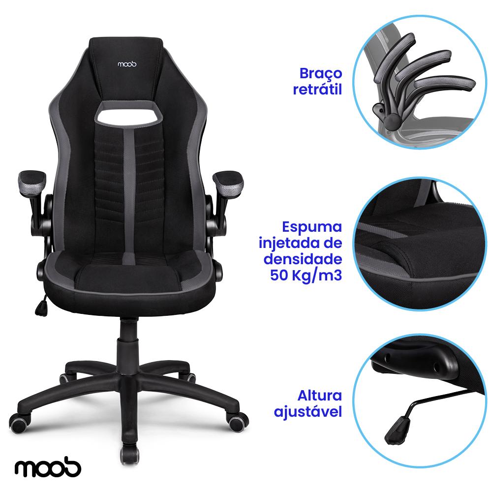 Cadeira Gamer Moob Force Preto/Cinza