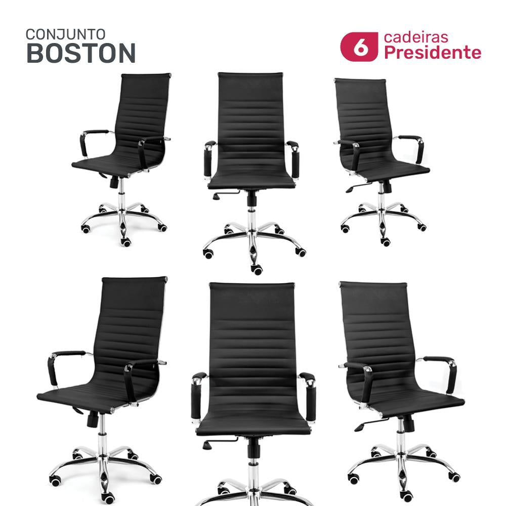 Conjunto 6 Cadeiras de Escritório Moob Boston