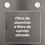 Coifa Moob Vidro Curvo Inox Duto Slim 90 CM - 127V