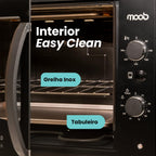 Forno Elétrico de Bancada Moob Top 60 Litros Função Grill Preto 220V