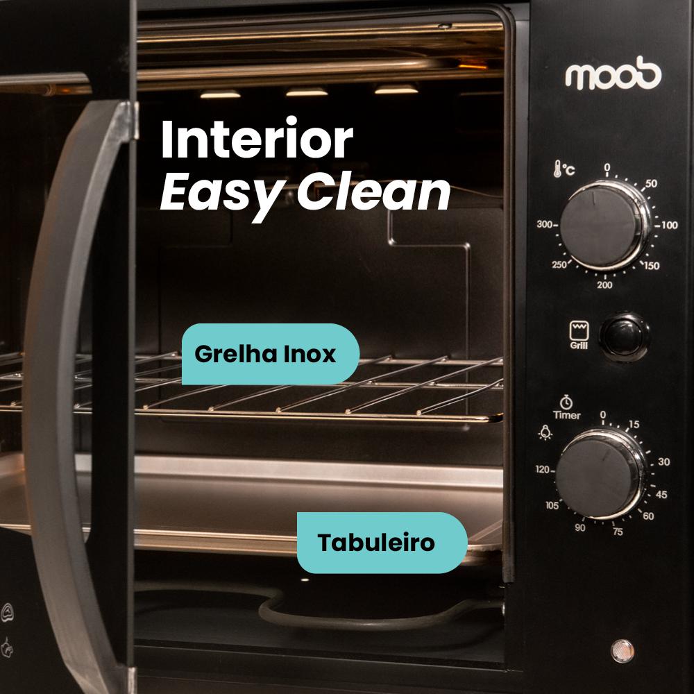 Forno Elétrico de Bancada Moob Top 60 Litros Função Grill Preto 220V