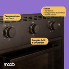 Forno Elétrico de Embutir Moob Luz Interna e Função Grill 60 Litros Preto 127V
